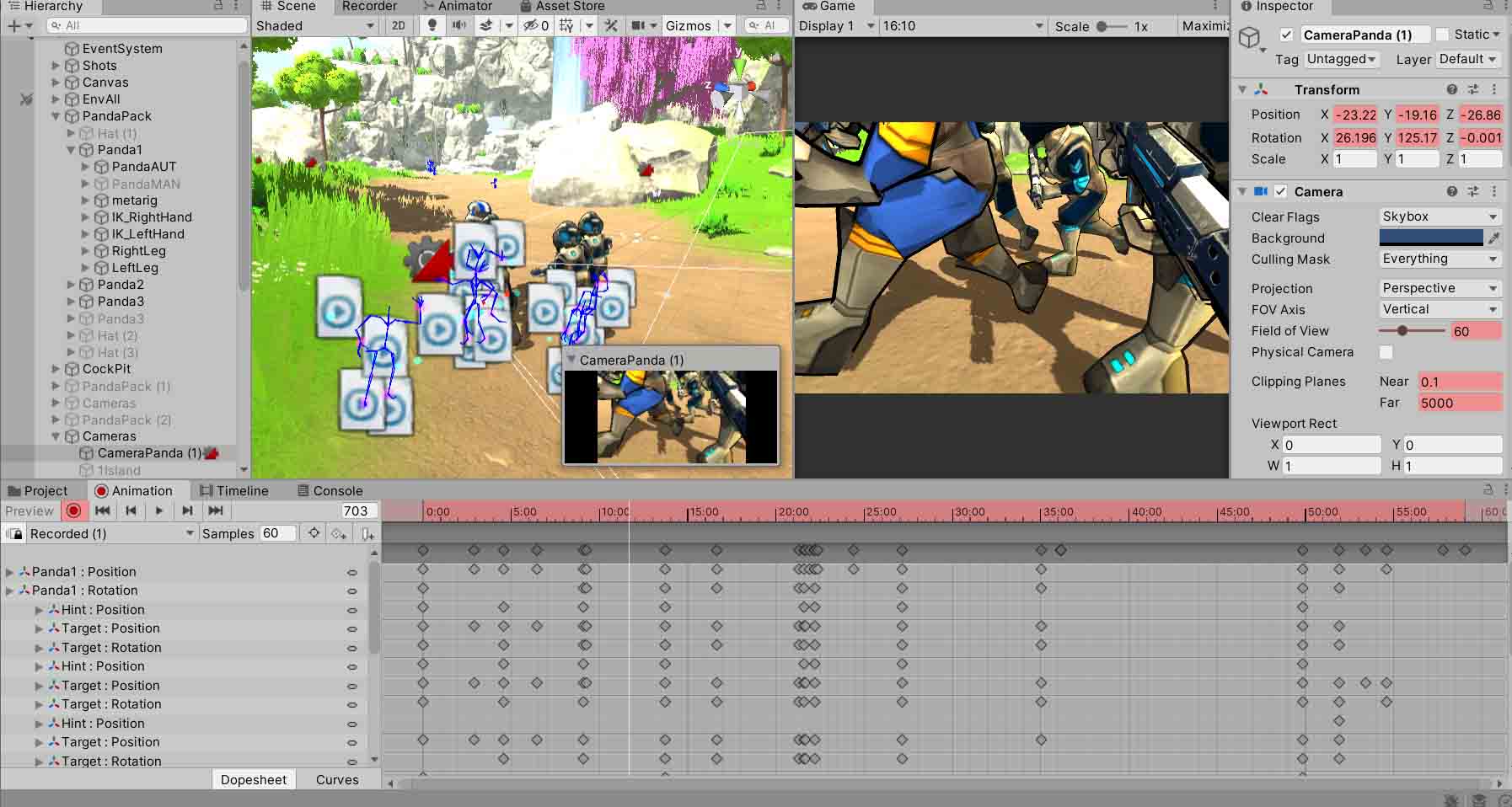 Unity camera shots animations